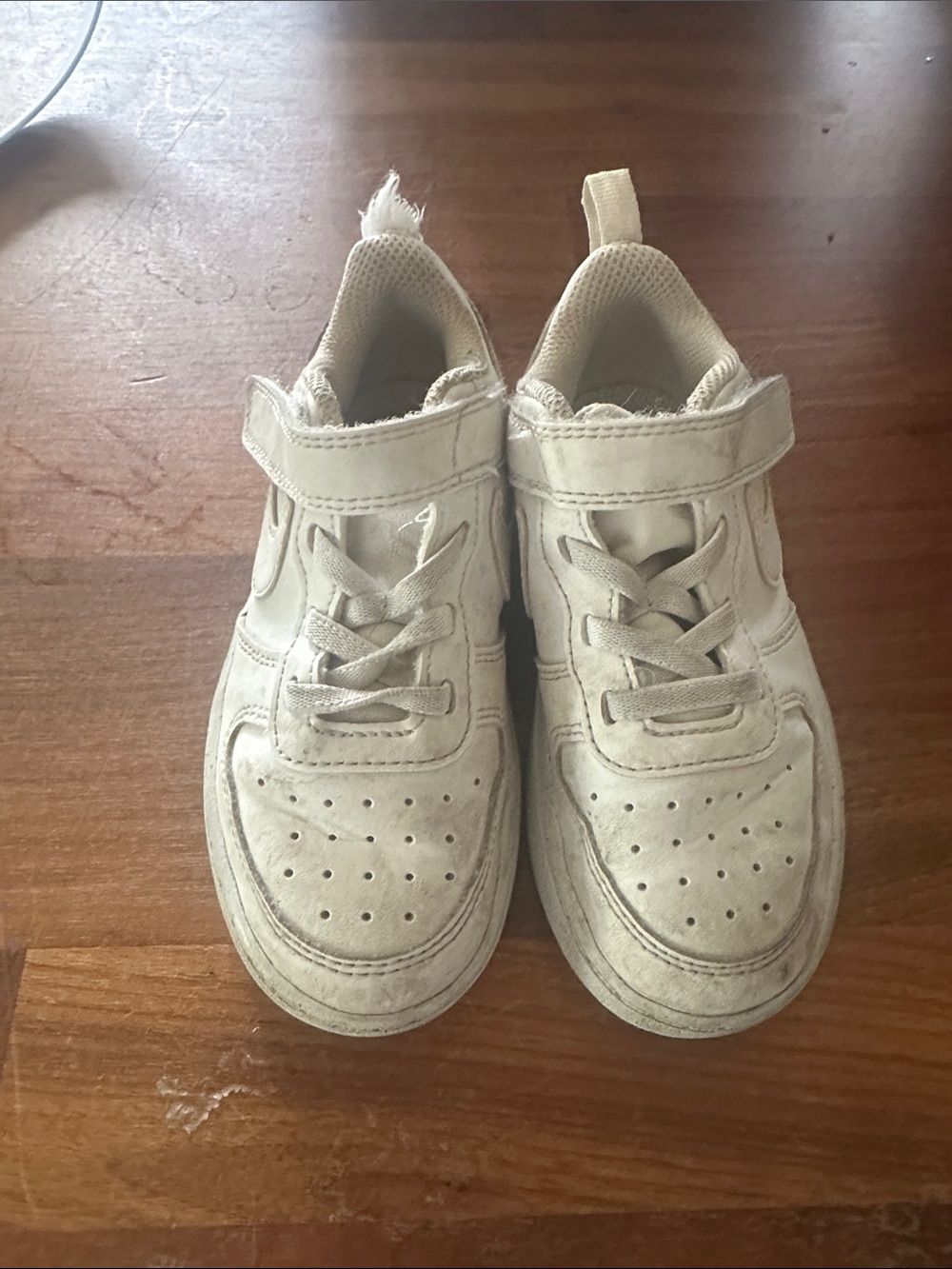 Nike Kids White Velcro & Lace-Style Sneakers